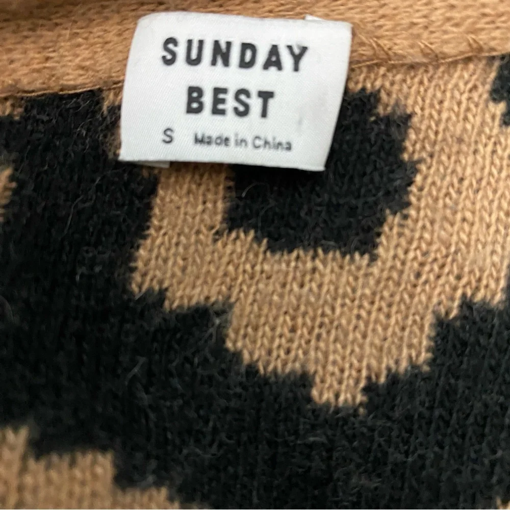 Aritzia Sunday Best Sylvia Alpaca Wool Blend Leopard Print Oversized Cardigan -S - Picture 13 of 15